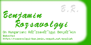 benjamin rozsavolgyi business card